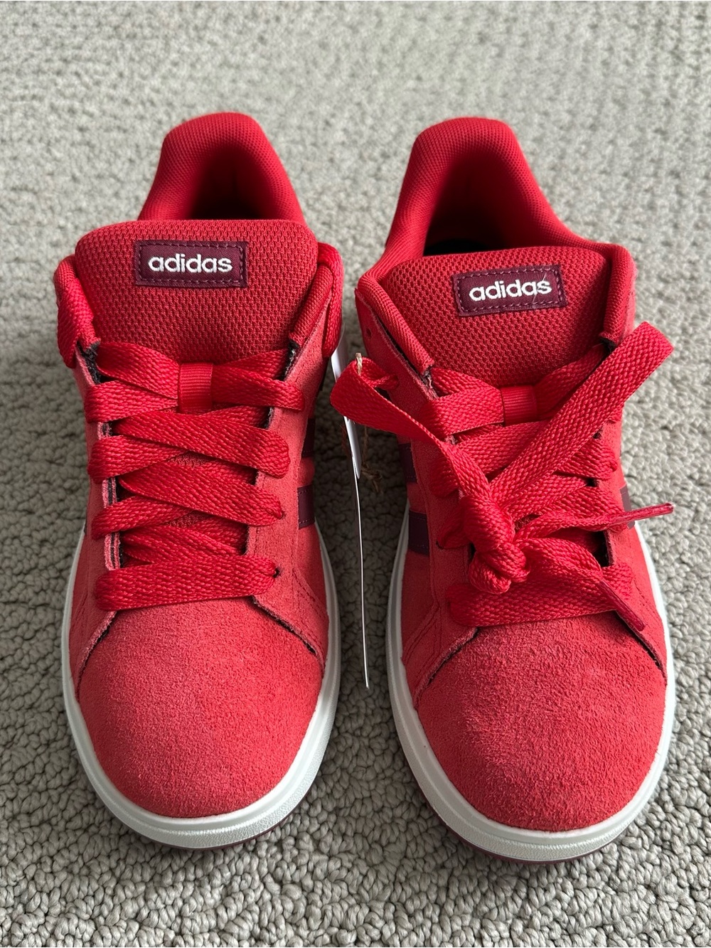 adidas grand court 00s Kids Red Suede Low-Top Sneakers size 4
